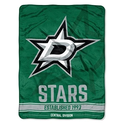Image of Northwest NHL Dallas Stars Unisex Adult Micro Raschel Throw Blanket, 46&quot; x 60&quot;, Break Away