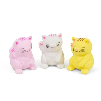 Image of Tobar 38757 SCRUNCHEMS Stretchies Lucky CAT Stress Squish Ball Toy, Multiple Colours