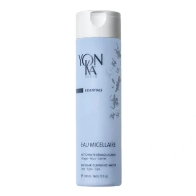 Image of Micellar Cleansing Water Yonka 200ml 91% Natural Origin Hydrating Gentle Face Cleanser and Makeup Remover All Skin Types, No Rinsing Rose Chamomile Essential Oils