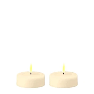 Image of Deluxe Homeart Indoor Flameless LED Jumbo Tealight Set with Real Flame™ Technology Battery Powered Candle (Cream)