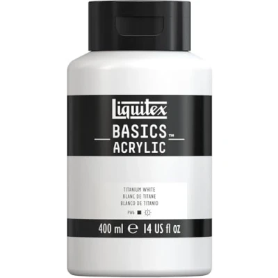 Image of LIQUITEX Basics Acrylic Paint, Titanium White, 400 ml Bottle (8870337)