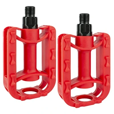 Image of Komodo Kids Bicycle Pedals 1/2&quot; Inch Children Bike Flat Pedal Set (Red)