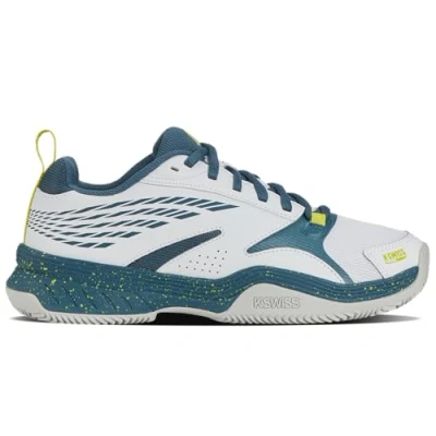 Image of K Swiss Men&#039;s Speedex Padel Tennis Shoe, White Indian Teal Evening Primrose, 8.5 UK