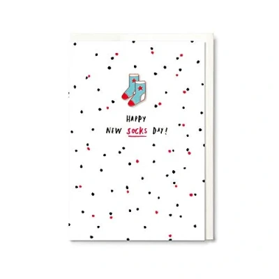 Image of Hotchpotch Happy New Socks Day Card with Enamel Pin