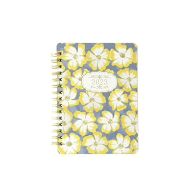 Image of Letts of London Bloom A6 week to view 2023 diary yellow, 23 081147
