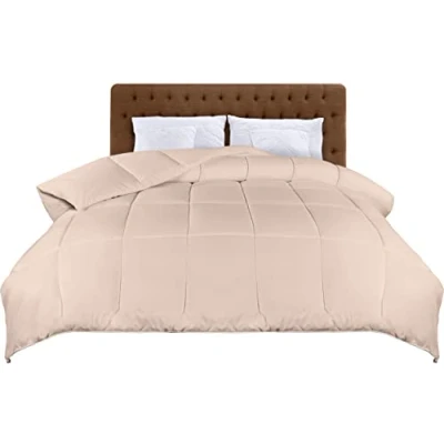 Image of Utopia Bedding Duvet, 4.5 tog Super King Duvet with Corner Tabs, Microfiber Soft Breathable Box Stitched All Year Round Quilt 220x260 cm (Beige)