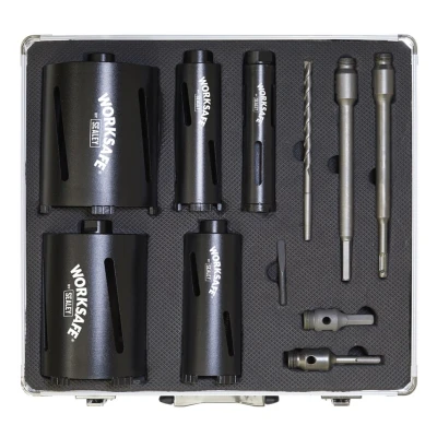 Image of Worksafe Diamond 5 Core Kit (Ø38, 52 ,65, 117, 127mm Cores with Adaptors)