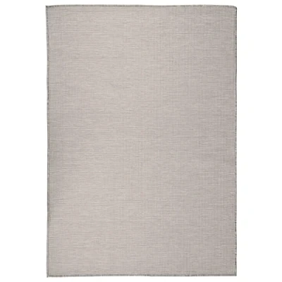 Image of vidaXL Outdoor Flatweave Rug, Durable Polypropylene, UV and Weather Resistant, Suitable for Indoor Use, Taupe, Large Size (140x200 cm)