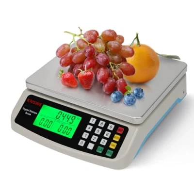 Image of KNSWE Large Digital Kitchen Scale 30KG Electronic Food Stainless Steel for Meal Prep Baking Bread Cooking Deli Tare Function Accurate Counting parts and coins with LCD display