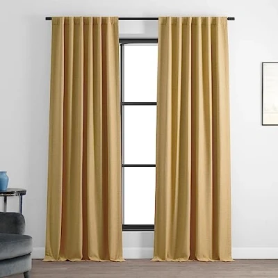 Image of HPD Half Price Drapes Bellino Room Darkening Curtains 84 Inches Long for Bedroom &amp; Living (1 Panel), 50W x 84L, Trinket Gold