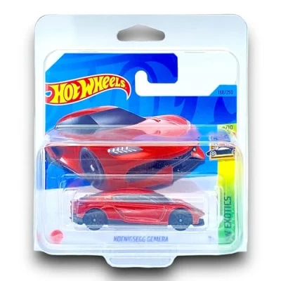 Image of Hot Wheels Koenigsegg Gemera (Red) 4/10 HW Exotics 2023 188/250 (Short Card) COMES IN A KLAS CAR KEEPER SHORT CARD PROTECTOR CASE HKK56