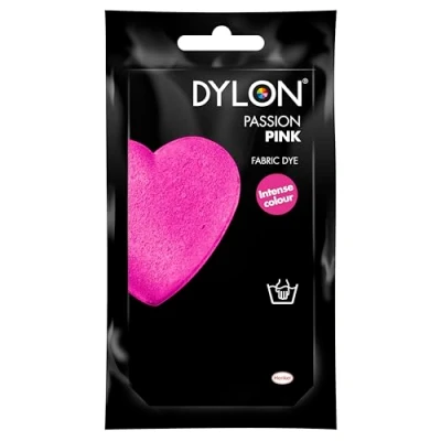 Image of DYLON Hand Dye, Fabric Dye Sachet for Clothes, Soft Furnishings and Projects, 50 g Passion Pink