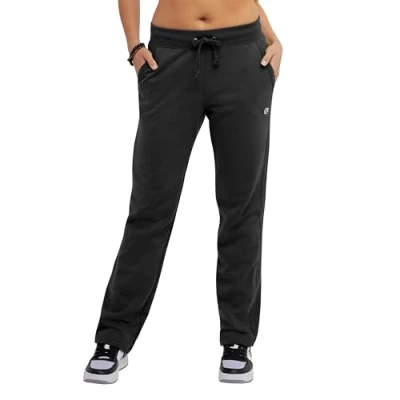 Image of Champion Women&#039;s, Powerblend, Fleece, Comfortable Lounge Pants, 31&quot; Sweatpants, Black, Large