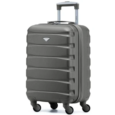 Image of Flight Knight Lightweight 4 Wheel ABS Hard Case Suitcases Cabin Carry On Hand Luggage Approved for Over 35 Airlines Including easyJet, Maximum Size KLM &amp; Air France 55x35x25cm