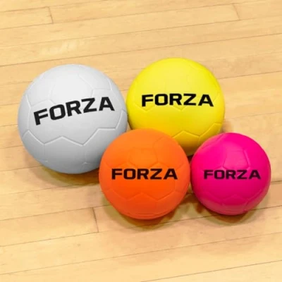 Image of FORZA Foam Handballs Soft, Non Sting PU for Primary &amp; Junior School Children Multi Pack Options Available PE Sports (Pack of 12, Fluro Colour, Size 1 (6.5in))