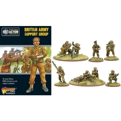 Image of British Army support group 28mm Scale Metal Miniatures for Bolt Action by Warlord Games Highly Detailed World War 2 Table top Wargaming
