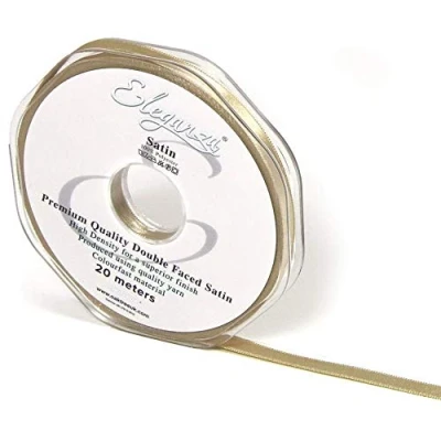 Image of Eleganza Double Faced Satin Ribbon 6mm x 20m Taupe