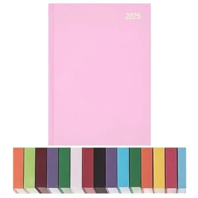 Image of Top Sale 2025 A4/ A5 Day A Page/Week to View Yearly Diary with Hard Cover (Pink, A4 Week View)