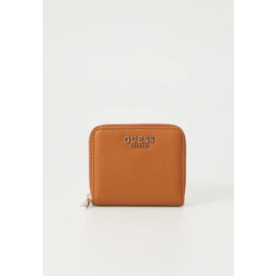 Image of Guess Laurel Small ZIP Around Wallet, Women&#039;s, Size: One Size, Cognac