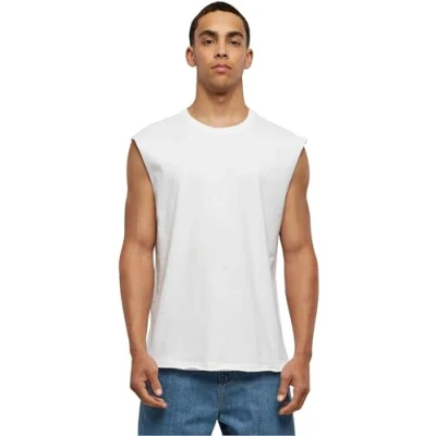 Image of Urban Classics Men&#039;s Open Edge Sleeveless Tee T Shirt for Men Crew Neck Cotton Sizes XS 5XL, White, 3XL