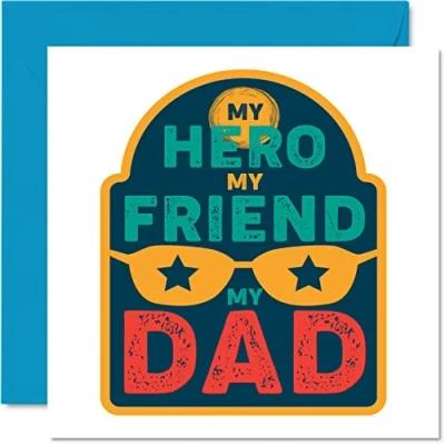 Image of Special Birthday Cards for Dad My Hero, Friend Superhero Happy Card from Son Daughter, Father Gifts, 145mm x Father&#039;s Day Greeting Gift Daddy Papa