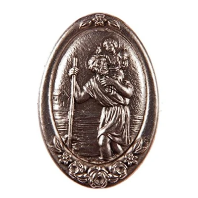 Image of Saint Christopher Travellers Charm. Medal Plaque.Magnetic St. Medal. Patron of Travellers.