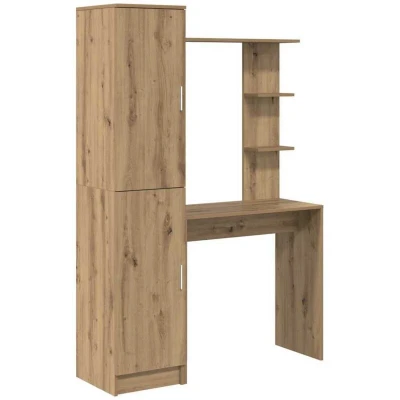 Image of vidaXL Desk with Storage Artisan Oak Engineered Wood