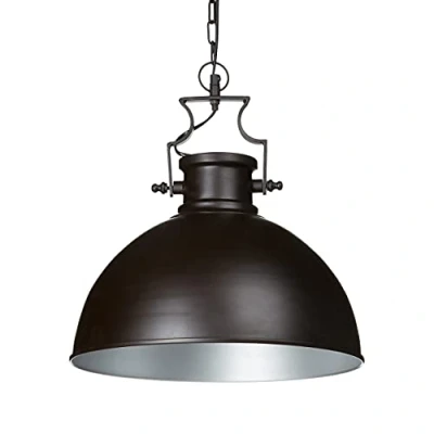 Image of Relaxdays Industrial Hanging Light Matt Lamp, 146 x 40.5 cm Large Bell Shaped Lampshade Pendant Metal Lamp Ceiling
