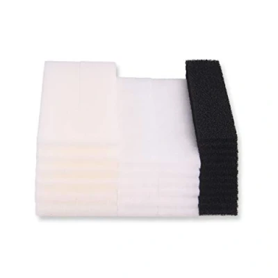 Image of INGVIEE Compatible filter Pads for Fluval U4 Aquarium (12x Foam Pads, 12x Carbon filter, polyester pads)