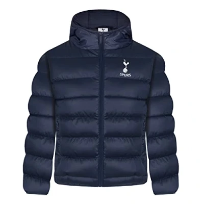 Image of Tottenham Hotspur FC Official Gift Boys Quilted Hooded Winter Jacket 12 13 Years Blue