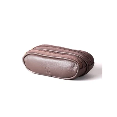 Image of Lakeland Leather Real Double Twin Pair Unisex Glasses Case (Brown)