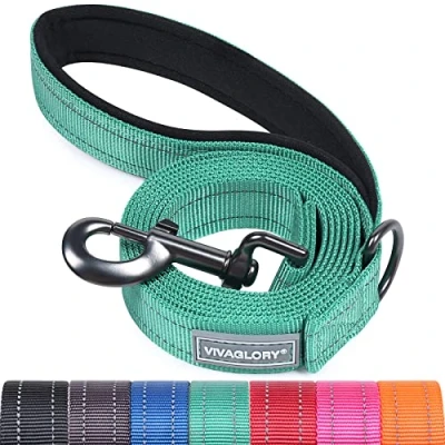 Image of VIVAGLORY Dog Lead, Walking Lead with Comfortable Padded Handle, Reflective for Safety, Heavy Duty Training Medium &amp; Large Dogs