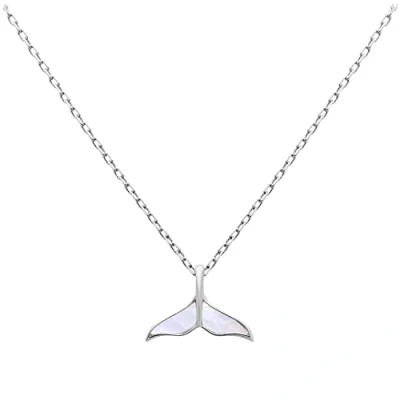 Image of jewellerybox Sterling Silver Mother of Pearl Whale Tail Necklace 18 Inch