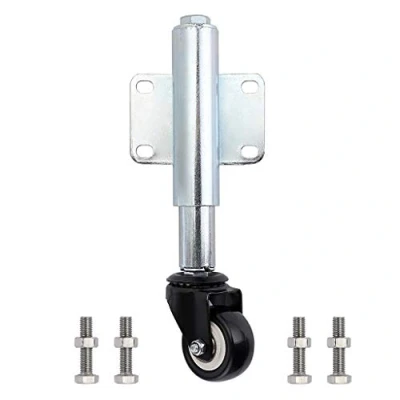 Image of Skelang Spring Loaded Gate Castor, Retractable 6.5cm Swivel Caster Wheel for Garden Wooden Gate, Yard Fence, Load Capacity 50Kg