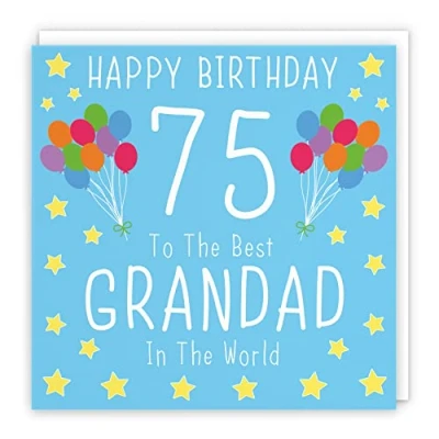 Image of Hunts England Grandad 75th Birthday Card Happy 75 To The Best In World Iconic Collection Standard 148 x mm