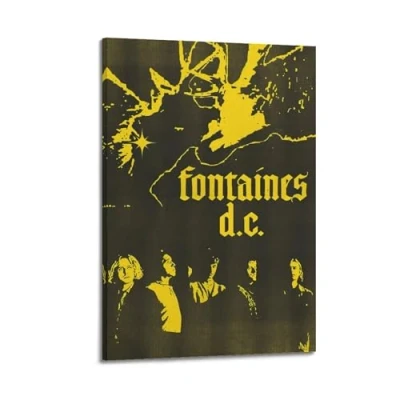 Image of Szzmyo Fontaines D.C. Poster Decorative Painting Modern Aesthetic Canvas Bedroom Art Living Room Decoration 12x18inch(30x45cm) Frame Style