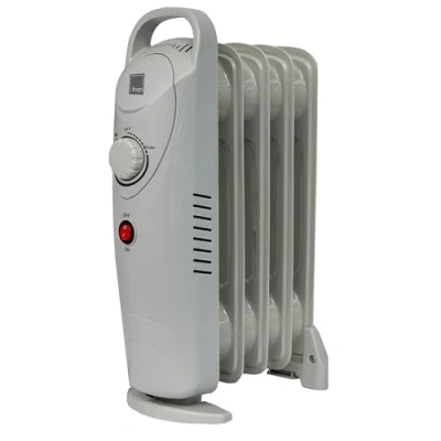 Image of KNIGHT 5 Fins 500W Oil Filled Radiator Heater White Colour with Thermostat, Overheat Protection, Power Switch, for indoor use, Quiet Electric Space Bedroom, Office, Home (5 Fins)