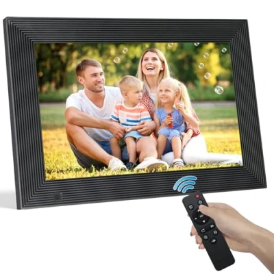 Image of TSITSC 10.1 Inch Electronic Digital Photo Picture Frame with Remote Control, IPS Screen HD Display 1080P Player Calendar Clock Alarm, Share Moments Via USB/SD Card(Non WiFi)