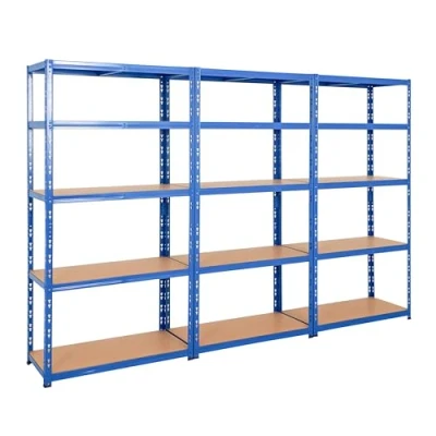 Image of BiGDUG Heavy Duty Garage Shelving Unit 3 Bay 179x90x45 cm 200kg UDL Per Shelf (1000kg Bay) 3x Blue Storage Shelves 5 Tier Shed