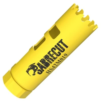 Image of 1 x SabreCut HS42M019 19mm High Performance HSS Bi Metal M42 Cobalt Long Life Hole Saw with Variable Fine Ground Tooth Profile for Cutting Wood, Composites, Plastic and Sheet Steel