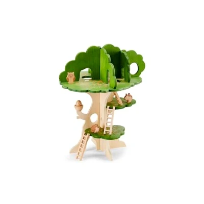 Image of tickit 74059 Woodland Trail Tree House Wooden Treehouse Playhouse Small World Play