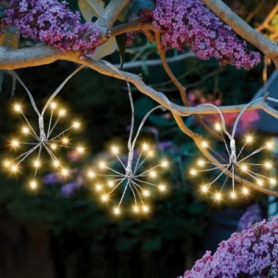 Image of Garden Mile Solar String Lights Outdoor LED 3.8m Waterproof Decorations for Indoor Balcony Patio, Gazebo and Wedding Décor (Starburst)