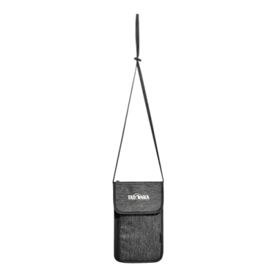 Image of Tatonka Neck Wallet with Two Zip Compartments and a Large Slip Compartment Suitable for EU Passports 14 x 22 1 cm Off Black