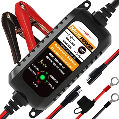 Image of MOTOPOWER MP00205A 12V 800mA Fully Automatic Battery Charger/Maintainer UK Plug