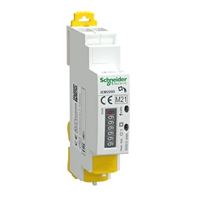 Image of Schneider Electric Acti 9, A9MEM2000, Modular Single Phase Power Meter, 40A, 230V, iEM2000