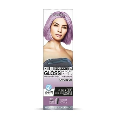 Image of Colour Freedom Gloss Pro 150ml Lavendar Semi Permanent Hair Ultra Vibrant Vegan Mask with PurePlex Ammonia Free Lasts Up To 6 10 Washes