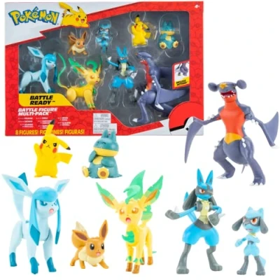 Image of Pokemon 37750 Pack DE 8 FIGURAS BOTI BATALLA Region SINNOH, Aluminium