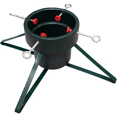 Image of St Helens Home &amp; Garden Christmas tree Stand With 4 legs, screw clamps and water tank Ensure that your stays upright, secure watered (Real Trees up to 2.4m Tall)