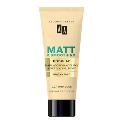 Image of AA Make up Matt 16H Mattifying and Smoothing Foundation 30ml 107 Dark Beige