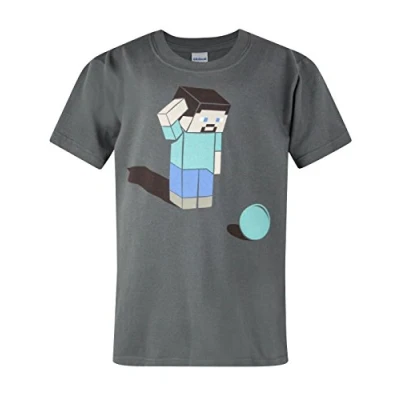 Image of Official Minecraft Confused Kid&#039;s T Shirt (9 11 Years)